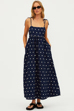 The Valory Maxi Dress in NavyPolka Dot