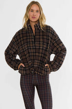 The Leona Sherpa in Chocolate Bar Plaid