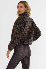 The Leona Sherpa in Chocolate Bar Plaid