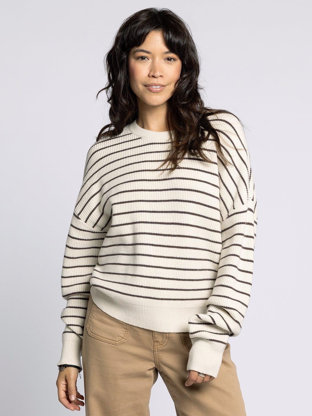 The Ely Sweater in Cream Chocolate
