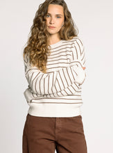 The Ely Sweater in Ivory Brown Stripe