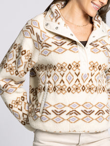 The Piper Pullover in Brown Aztec