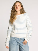 The Ely Sweater in Ivory Powder Blue