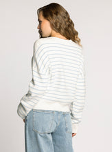 The Ely Sweater in Ivory Powder Blue