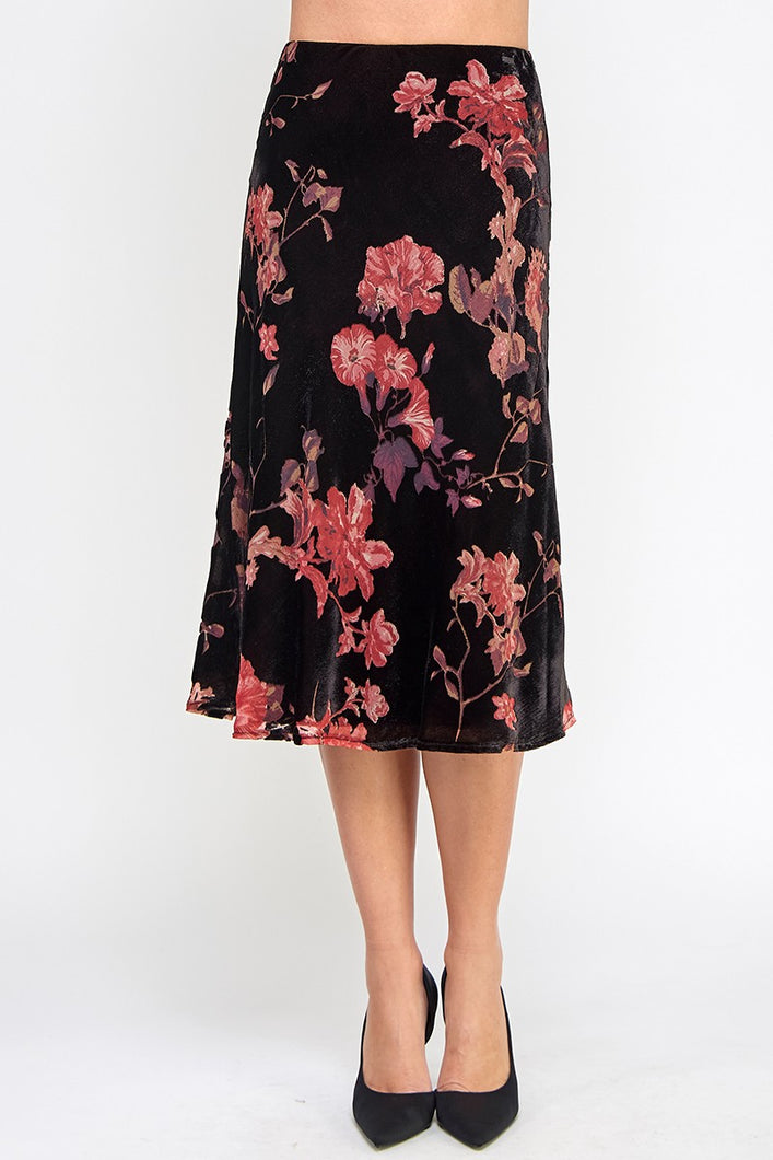 The Mallory Velvet Midi Skirt