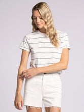The Asher Tee in White and Black Stripe