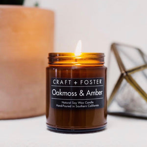 Oakmoss & Amber 8oz Soy Candle || Craft + Foster
