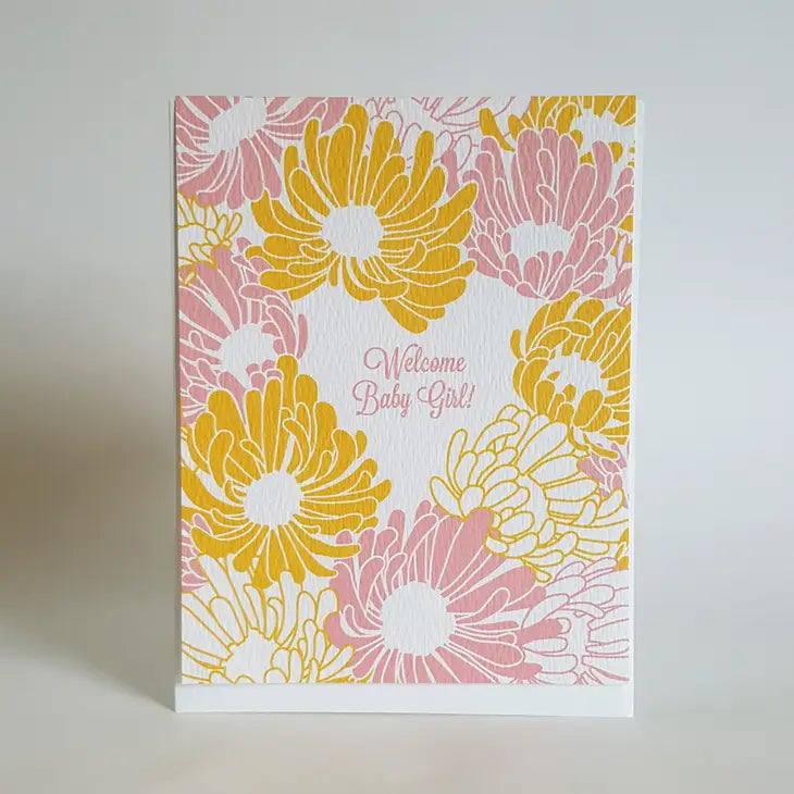 Welcome Baby Girl || Greeting Card