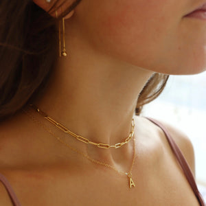 Initial Charm Necklace - 14k Gold Fill