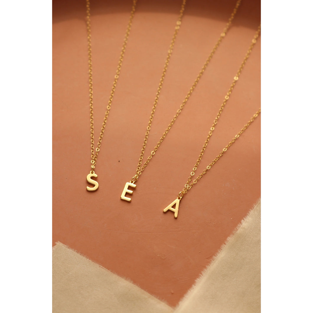 Initial Charm Necklace - 14k Gold Fill