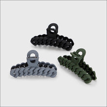 Eco-friendly Chain Claw Clip 3pc Set || Black/Moss