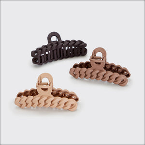 Eco-friendly Chain Claw Clip 3pc Set || Neutral