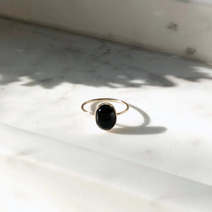 Black Onyx Ring || 14k Gold Fill